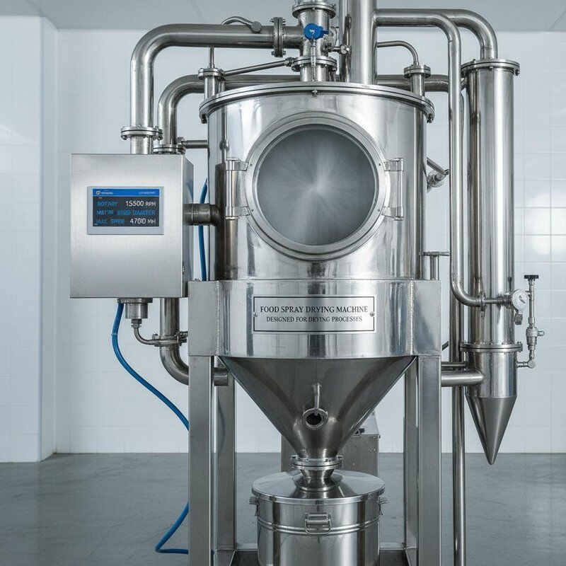 Máquina de secagem por pulverização de alimentos que oferece velocidade de rotação de 15500 rpm e diâmetro máximo de pulverização de 4700 mm Projetada para processos de secagem