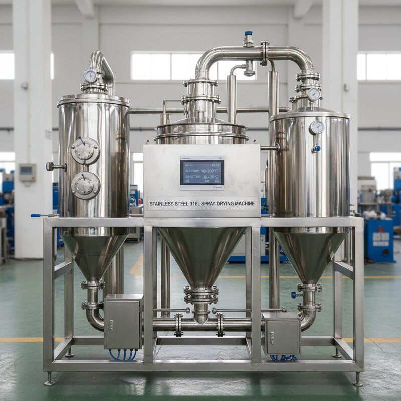 Máquina de secagem por pulverização de aço inoxidável316L Com temperatura de entrada 140-350 controle automático e temperatura de saída 80-90 graus para industrial